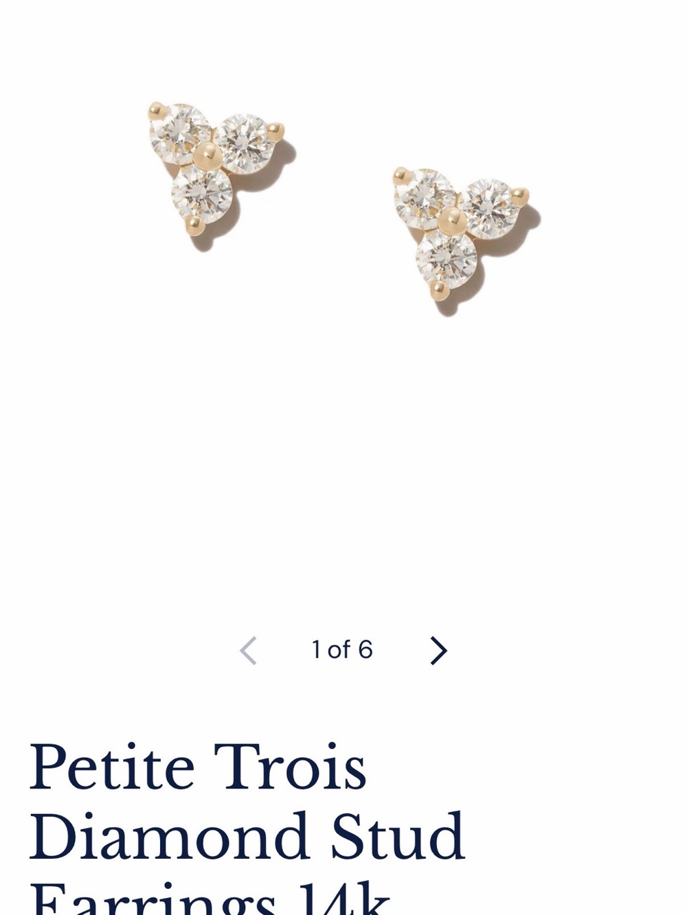 Petite Trois Three-Stone Diamond Stud Earrings in Gold